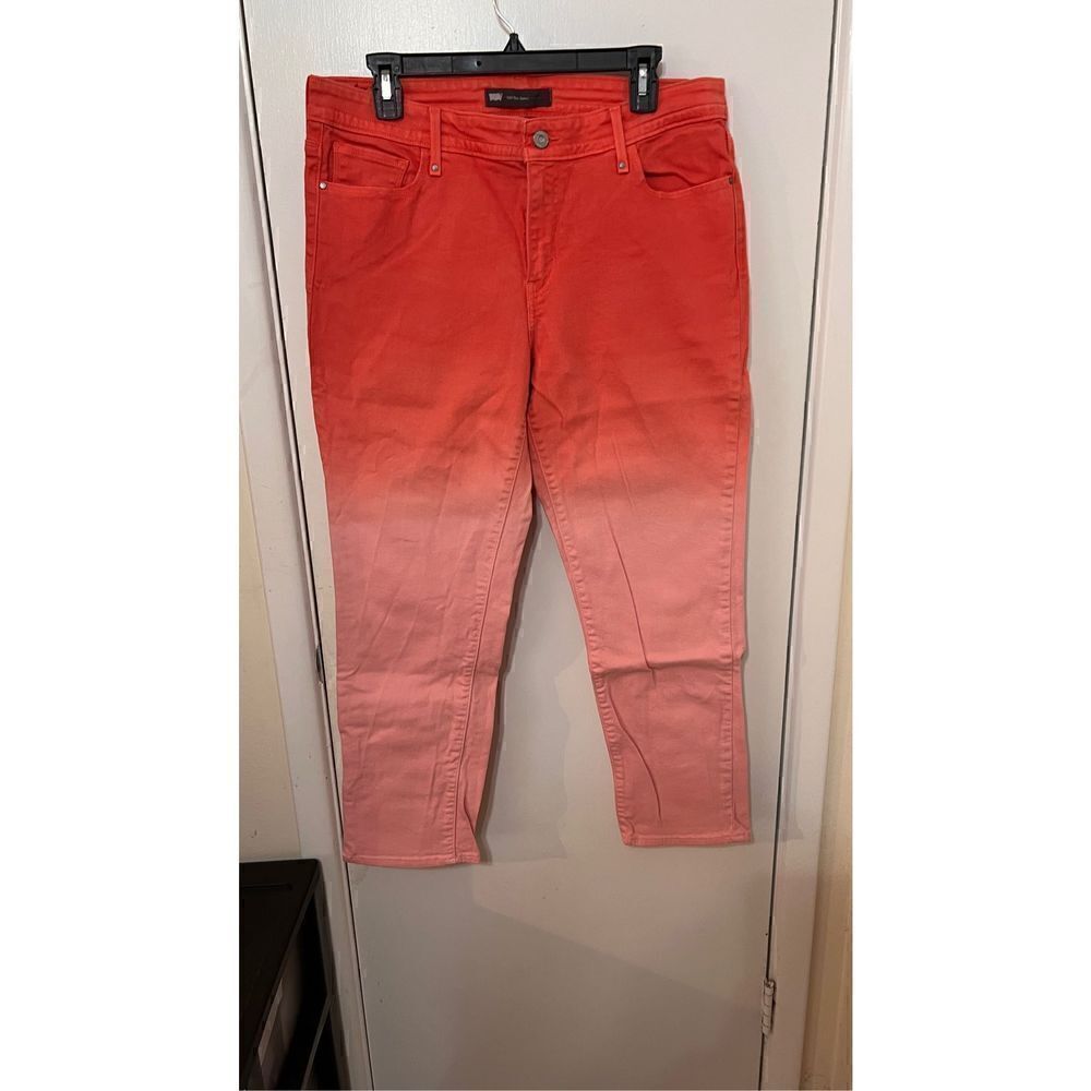 Levi's Women's Mid-Rise Skinny Colored Stretch Casual Jeans in Coral Size 32